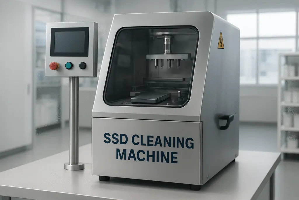 Automatic SSD cleaning machine operating in professional environment