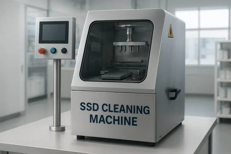 Automatic SSD cleaning machine operating in professional environment